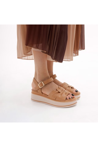 Sandales compensées Nyama - Camel