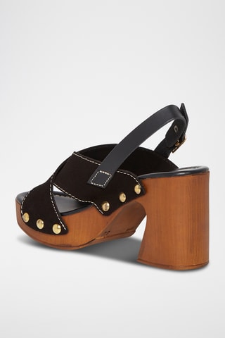 Sandálias de salto em couro Tera - Preto