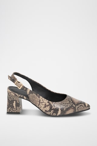 Escarpins en cuir Julie - Noir et beige