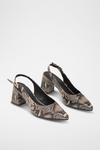 Escarpins en cuir Julie - Noir et beige