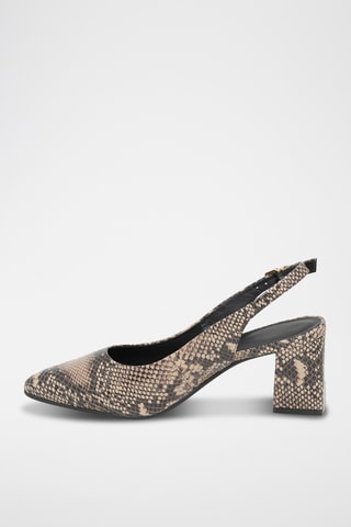 Escarpins en cuir Julie - Noir et beige