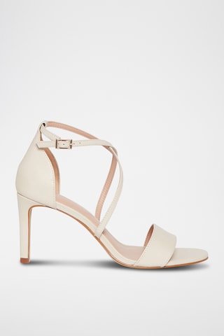 Sandálias de salto em couro Ilyana - Castanho