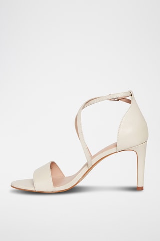 Sandálias de salto em couro Ilyana - Castanho