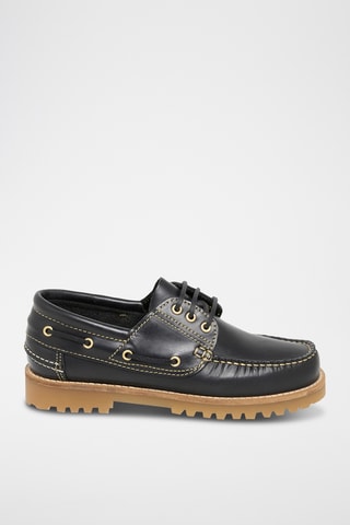 Chaussures bateau en cuir Soline - Noir
