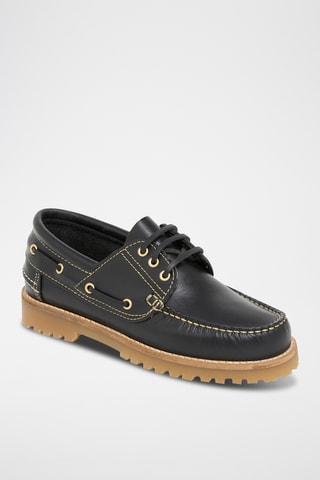 Chaussures bateau en cuir Soline - Noir