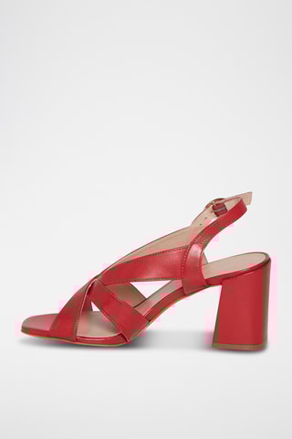 Sandálias de salto em couro Joliet - Vermelho