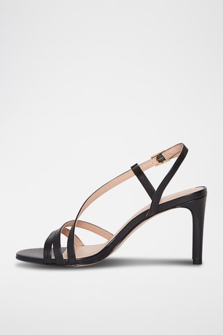 Sandálias de salto em couro Nacre - Preto