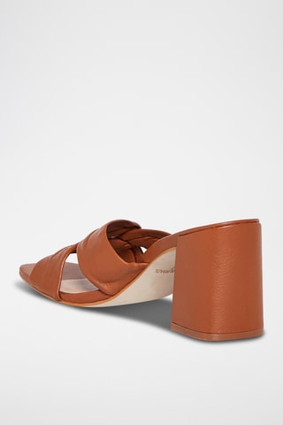 Mules à talons en cuir Opale - Marron