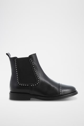 Bottines Chelsea en cuir Cloutee - Noir