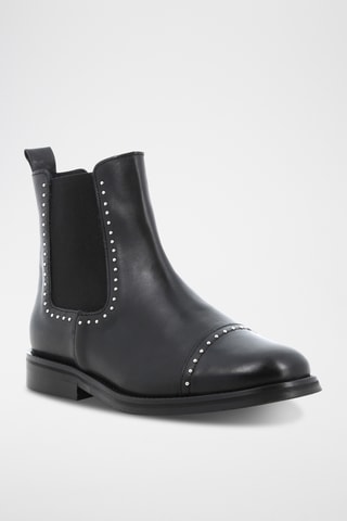 Bottines Chelsea en cuir Cloutee - Noir