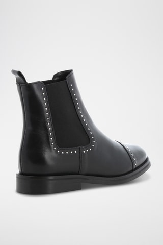 Bottines Chelsea en cuir Cloutee - Noir