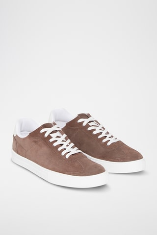 Baskets en croûte de cuir Gabin - Taupe