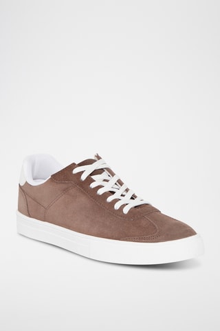 Baskets en croûte de cuir Gabin - Taupe