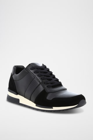 Baskets en cuir Patch - Noir