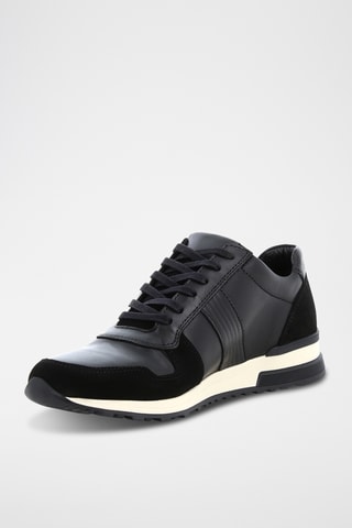 Baskets en cuir Patch - Noir