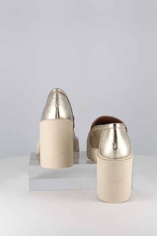 Mocassins à talons en cuir Clea - Doré