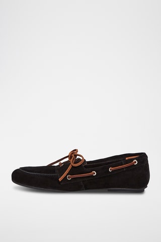 Chaussures bateau en nubuck Norine - Noir