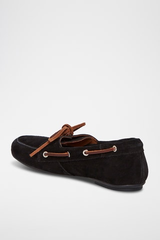 Chaussures bateau en nubuck Norine - Noir