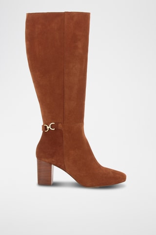 Botas em couro de vitelo nobuck Mordante - Camel