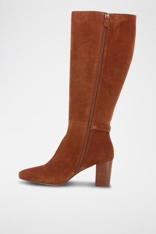 Botas em couro de vitelo nobuck Mordante - Camel