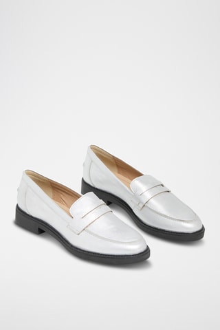 Mocassins en cuir Nera - Argenté