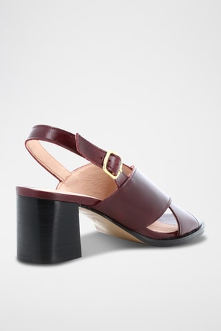 Sandálias de salto em couro Mira - Bordô