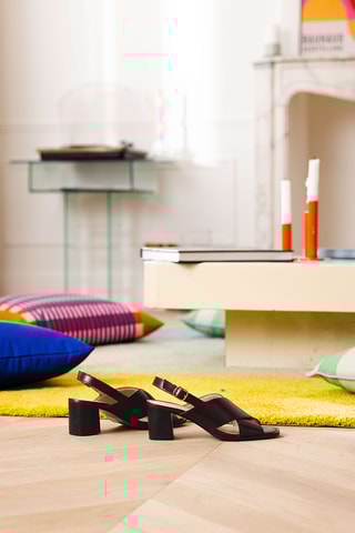 Sandálias de salto em couro Mira - Bordô