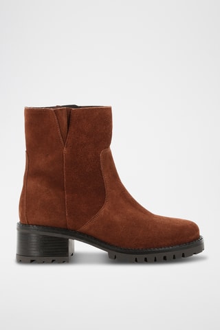 Bottines en croûte de cuir nubuck Lacca - Camel