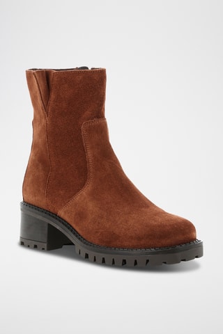 Bottines en croûte de cuir nubuck Lacca - Camel
