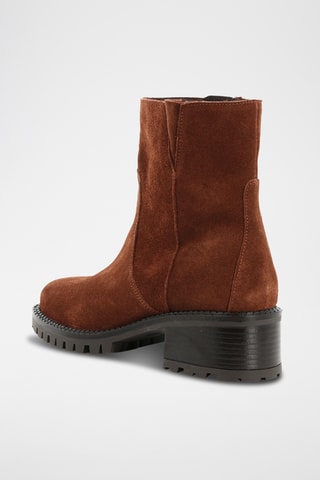 Bottines en croûte de cuir nubuck Lacca - Camel