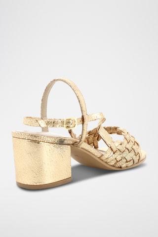 Sandálias de salto em couro Pitaya - Dourado