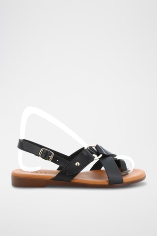 Sandales en cuir Papyrusette - Noir