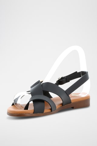 Sandales en cuir Papyrusette - Noir