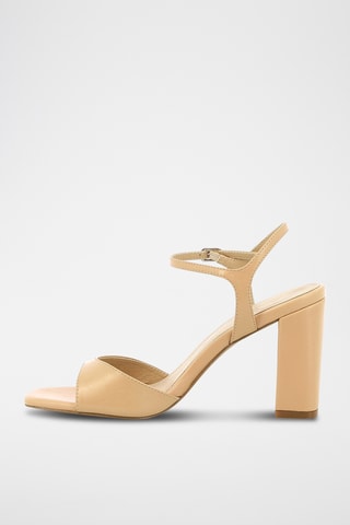Sandálias de salto em couro Impressionnante - Bege