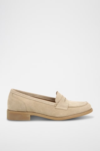 Mocassins en croûte de cuir nubuck Lucy - Marron