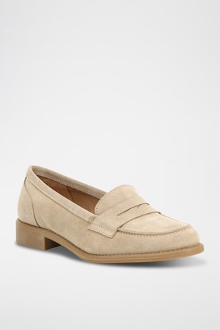 Mocassins en croûte de cuir nubuck Lucy - Marron