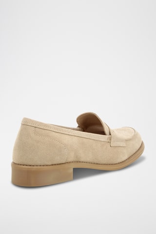 Mocassins en croûte de cuir nubuck Lucy - Marron