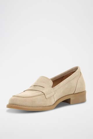 Mocassins en croûte de cuir nubuck Lucy - Marron