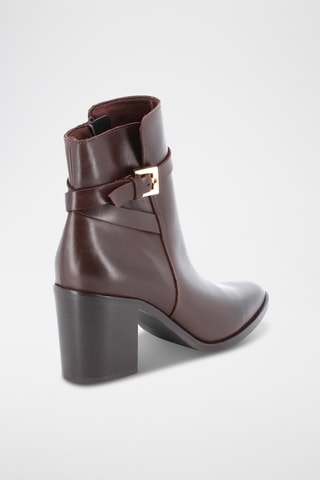 Botins em couro Baronne - Castanho