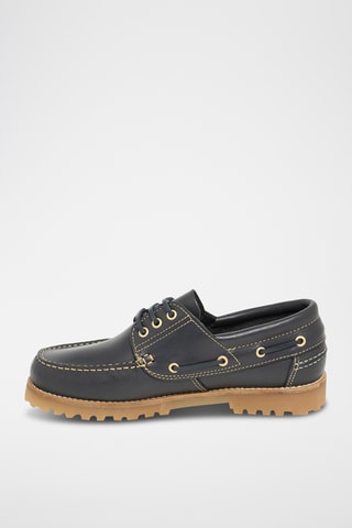 Chaussures bateau en cuir Peter - Bleu marine
