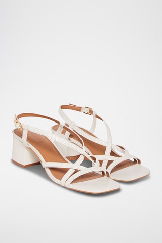 Sandálias de salto em couro Lysia - Cru