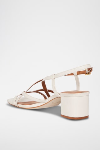 Sandálias de salto em couro Lysia - Cru