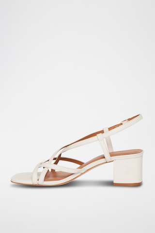 Sandálias de salto em couro Lysia - Cru