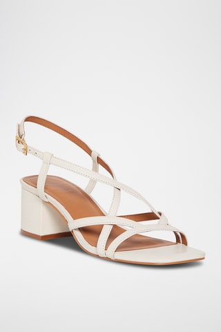 Sandálias de salto em couro Lysia - Cru