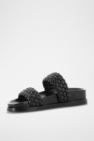 Mules plateformes en cuir Patty - Noir