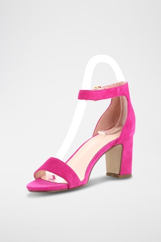 Sandales à talons en cuir de chèvre nubuck Fairfie - Rose