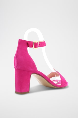 Sandales à talons en cuir de chèvre nubuck Fairfie - Rose