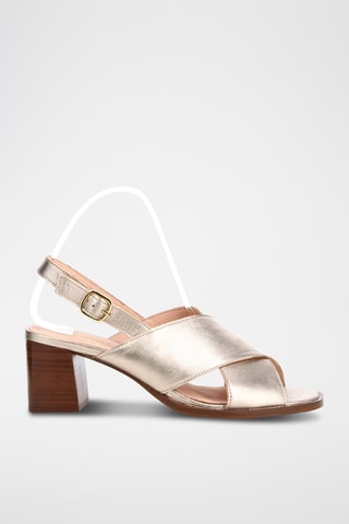 Sandales à talons en cuir Mira - Doré