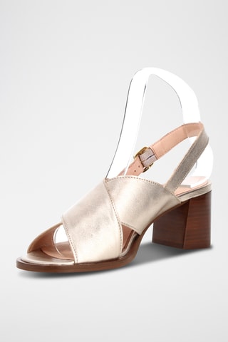 Sandales à talons en cuir Mira - Doré