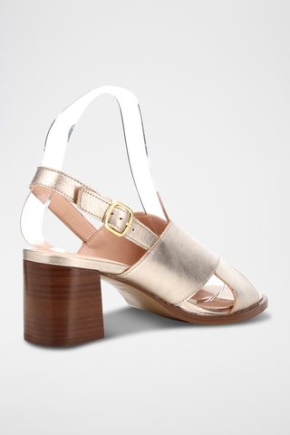 Sandales à talons en cuir Mira - Doré